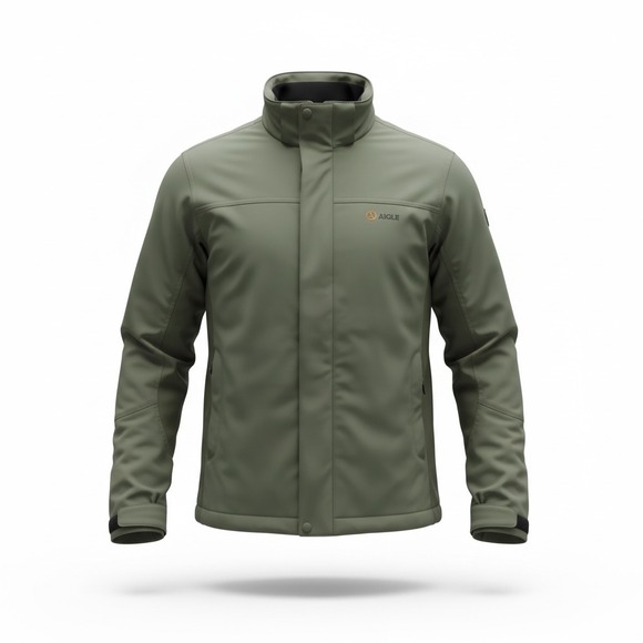 Aigle Mens Full Zip Field Jacket Sage Green Nylon Cotton Size M RN 58909
